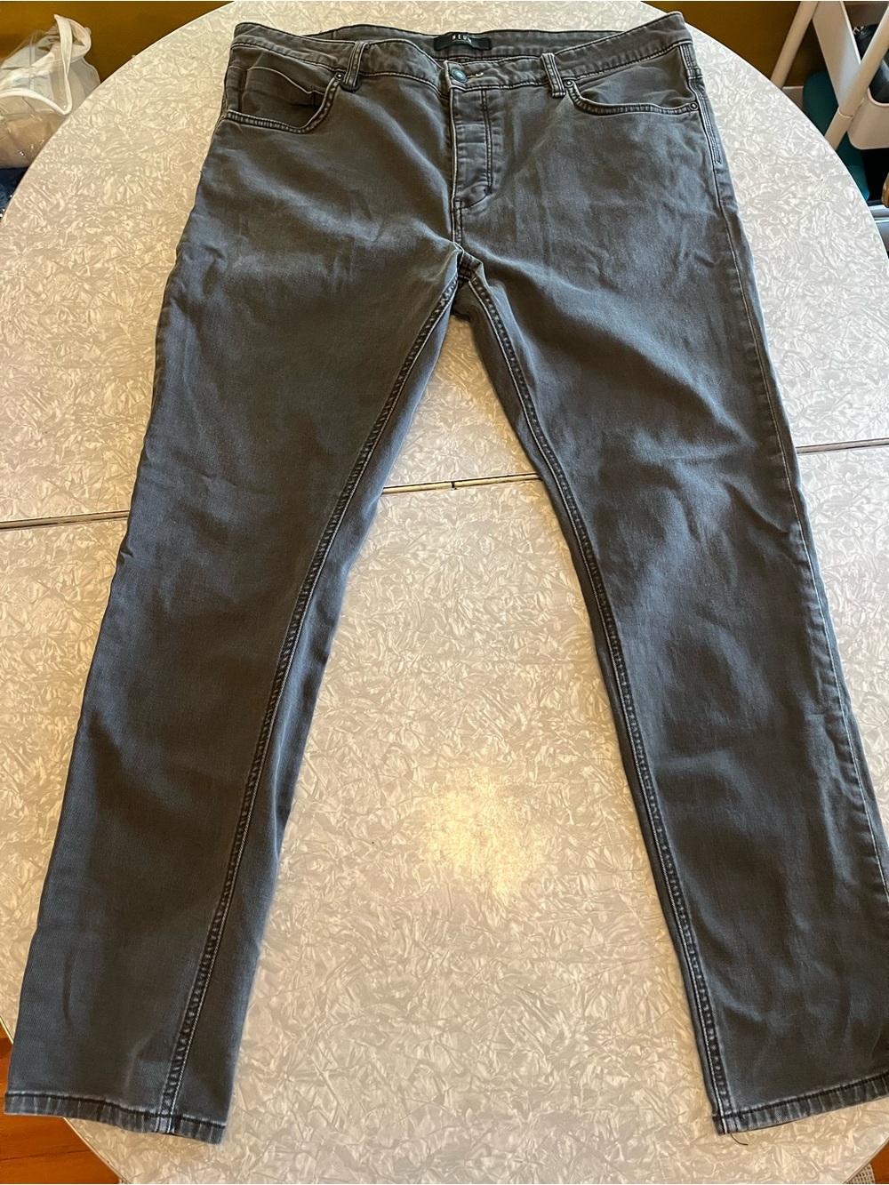 NEUW Lou Slim Button Front Gray Stone Men's Jeans 38 x 32